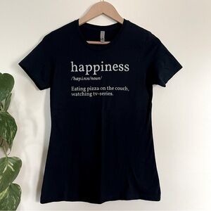 Navy ‘Happiness’ Graphic T-Shirt Size M